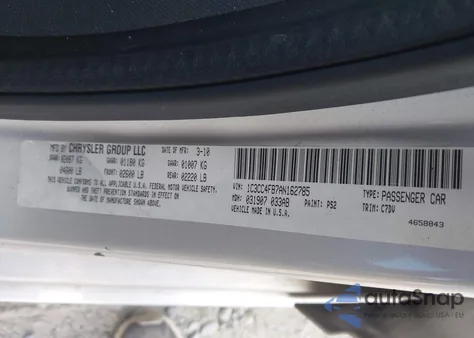 2010 Chrysler Sebring Touring из США, поврежденный, VIN 1C3CC4FB7AN162785